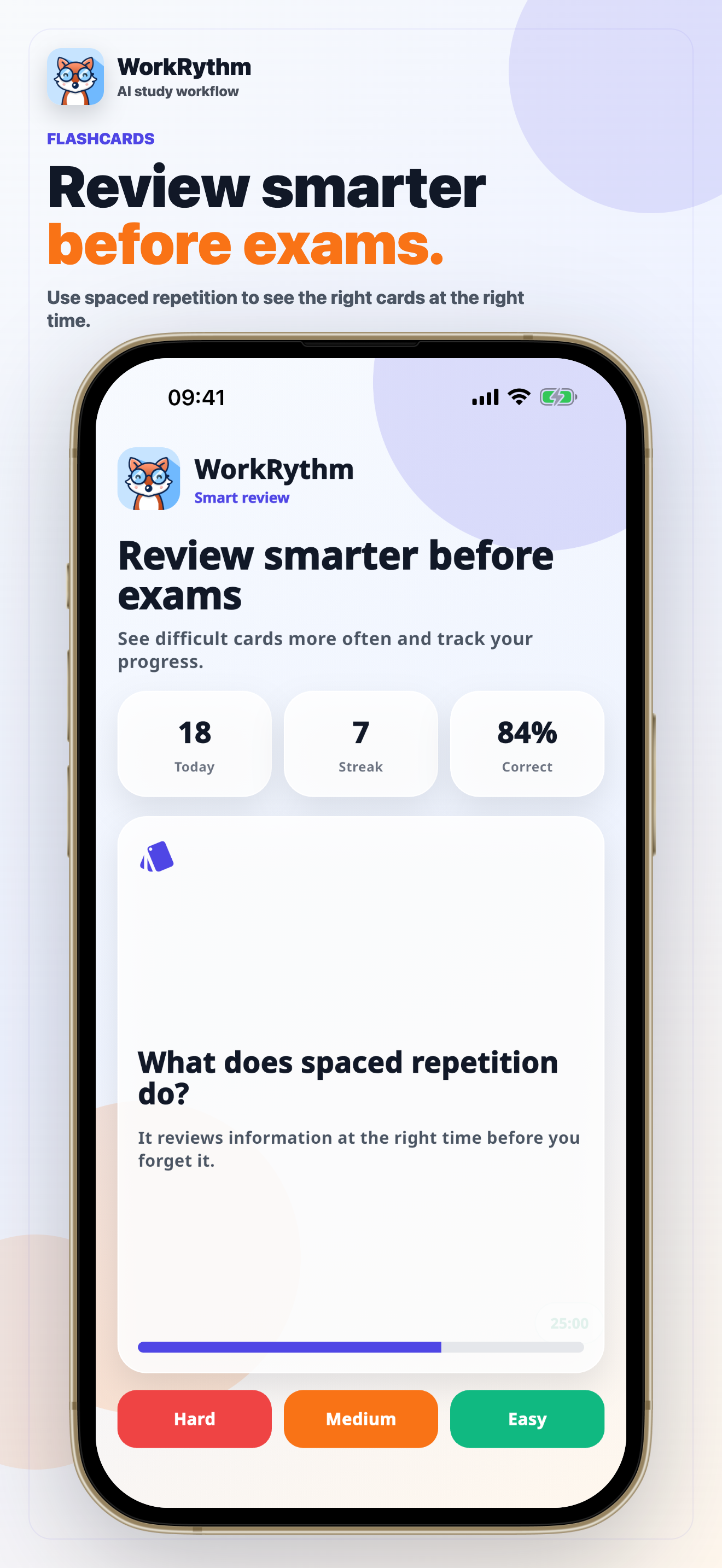WorkRythm flashcards